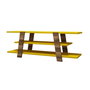 Hanah Home Soporte TV Nogal y Amarillo 120x42x33.6 cm